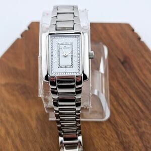 Anne Klein Women's Silver Tone Rectangle Dial Watch Link Band Classic Everyday